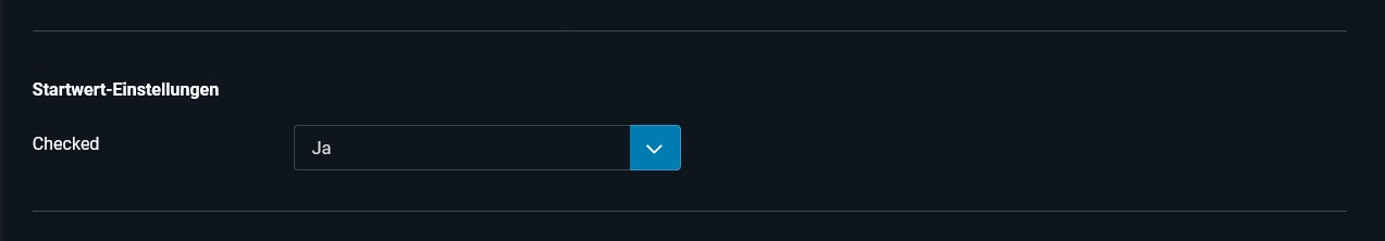 Parameter Startwert-Einstellungen Parameter Startwert-Einstellungen