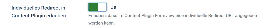 Redirect in Content Plugin erlauben