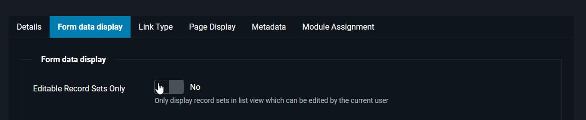 Menu configuration: Show all records. Menu configuration: Show all records.