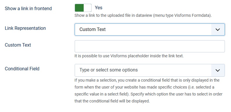 Edit field to specify custom text