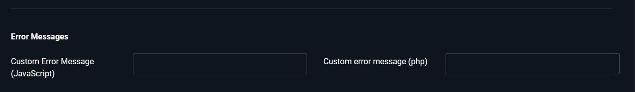 User-defined error messages User-defined error messages