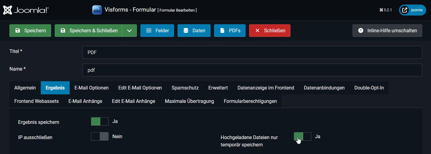 Hochgeladene Dateien nur temporär speichern Hochgeladene Dateien nur temporär speichern