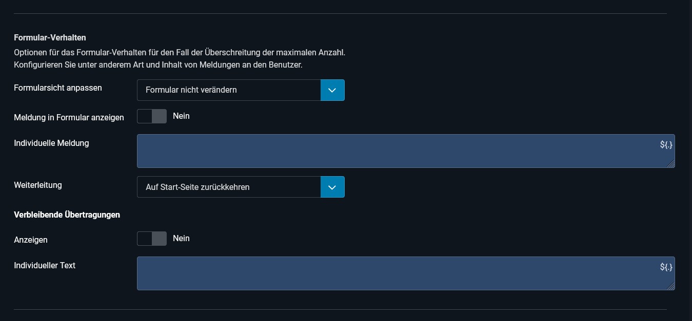 Formularkonfiguration