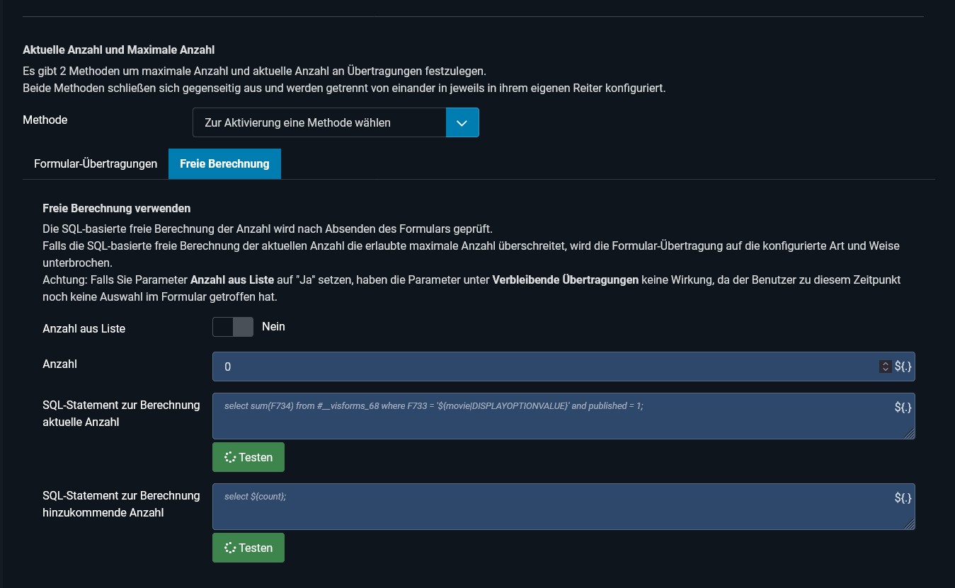 Formularkonfiguration