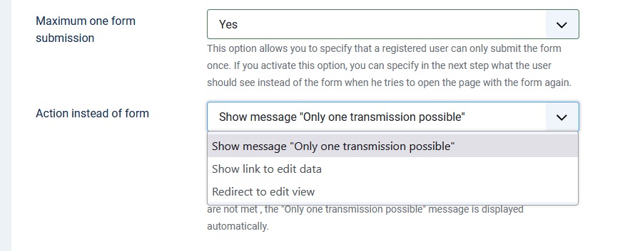 Maximum one form transfer