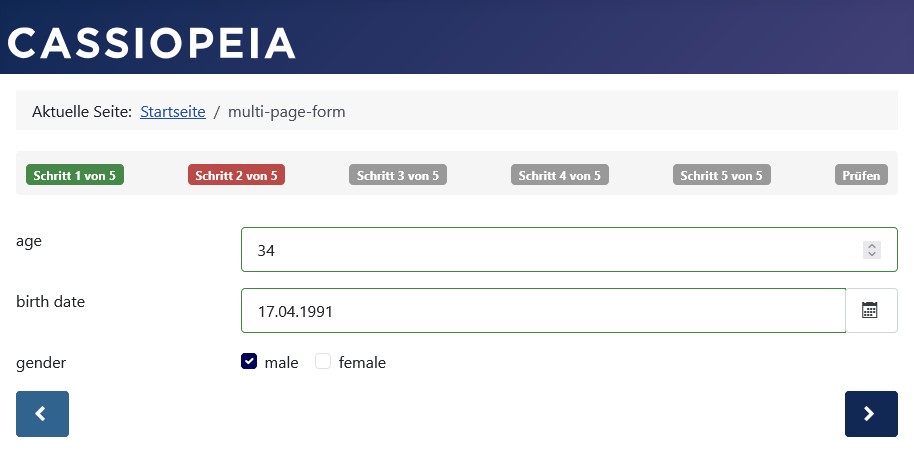 Default Button Ausrichtung auf einer mittleren Seite Default Button Ausrichtung auf einer mittleren Seite