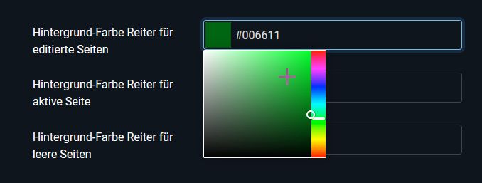 Farbauswahl der Fortschrittsanzeige Farbauswahl der Fortschrittsanzeige