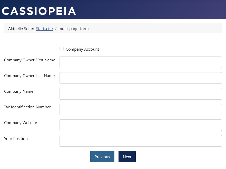 Form without progress indicator Form without progress indicator