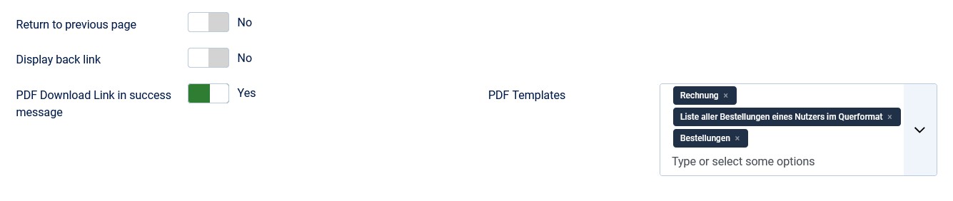 PDF download link in the result message