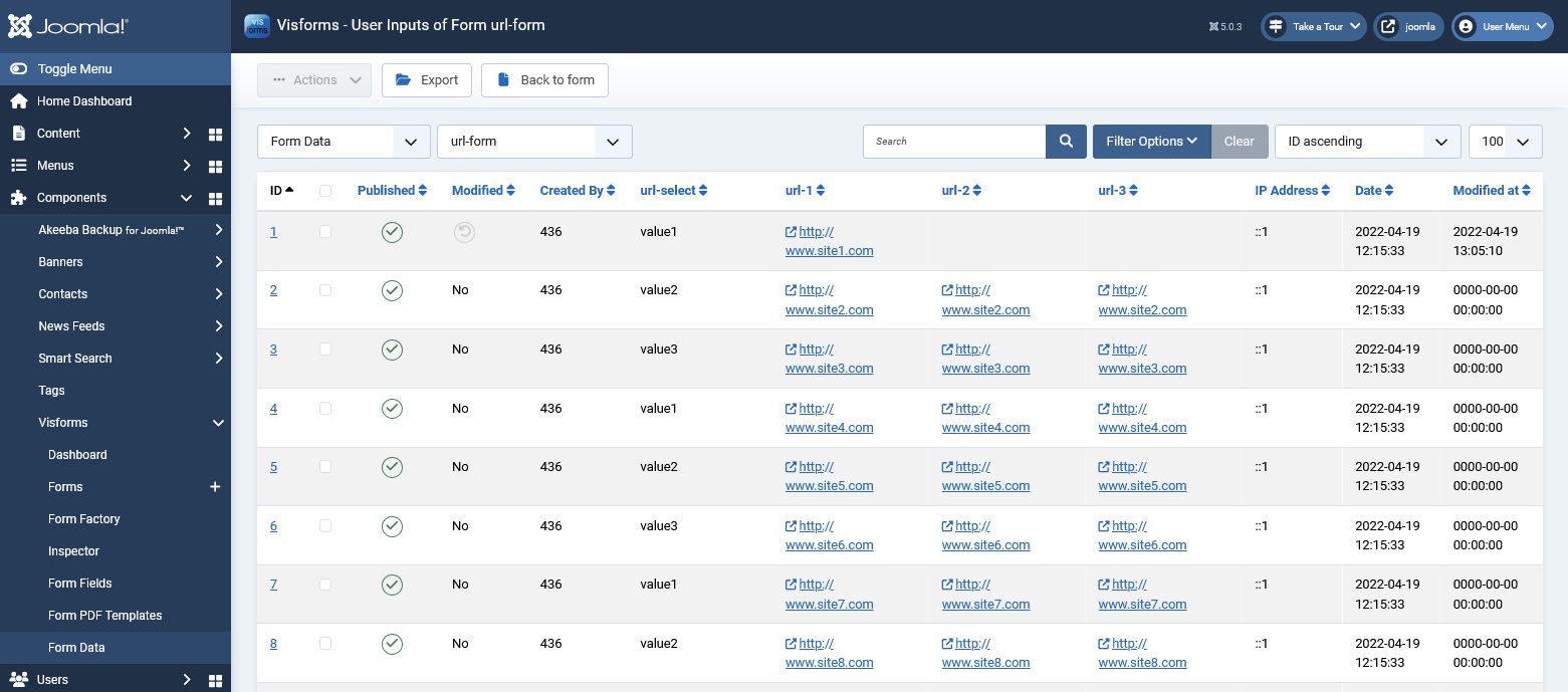 Switch to other lists or other forms