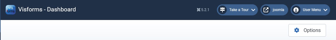 Visforms Dashboard >> Button 'Options'