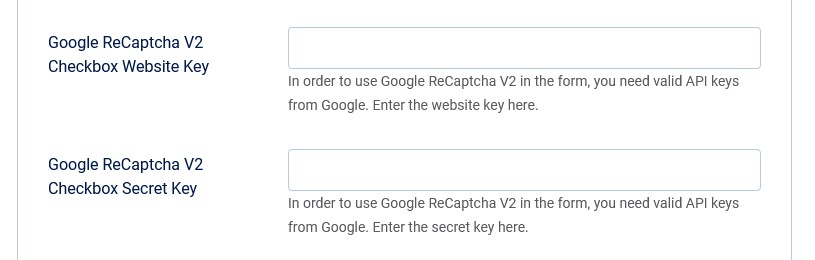 Google reCAPTCHA V2 Checkbox key