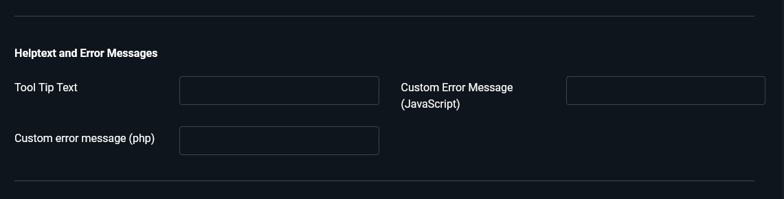 User-defined error messages User-defined error messages